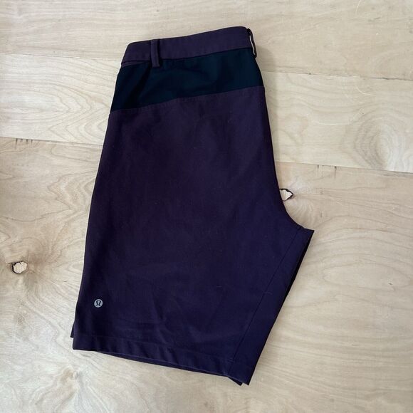 Lululemon Commission Shorts 34 Maroon Black Workout Athleisure Sportswear - Picture 6 of 6